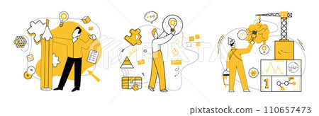 Conceptual innovation vector illustration. Conceptual innovation metaphorically dances with creativity in ballet success Intelligence and conceptual innovation are guiding stars in galaxy ideas Conceptual innovation vector illustration. Conceptual innovation metaphorically dances with creativity in ballet success Intelligence and conceptual innovation are guiding stars in galaxy ideas 110657473