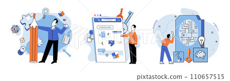 Logical thinking. Vector illustration. It cultivates awareness biases and fallacies, allowing us to make informed decisions based on evidence and logical reasoning Inspiration is fuel ignites logical 110657515