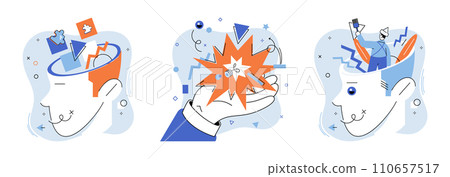 Abstract thinking. Vector illustration. Abstract thinking allows us to break down complex problems into manageable components The pursuit knowledge fuels our intellectual growth and enhances abstract 110657517