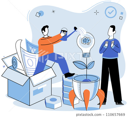 Successful project launch. Vector illustration. A project launch, decisive step towards new horizon A successful business, symphony of strategies harmoniously played out Project launch startup, brave Successful project launch. Vector illustration. A project launch, decisive step towards new horizon A successful business, symphony of strategies harmoniously played out Project launch startup, brave 110657669