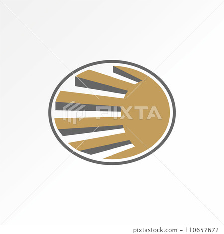 Logo design graphic concept creative abstract premium vector stock unique stairs up structure on cut ellipse. Related to interior architecture render 110657672