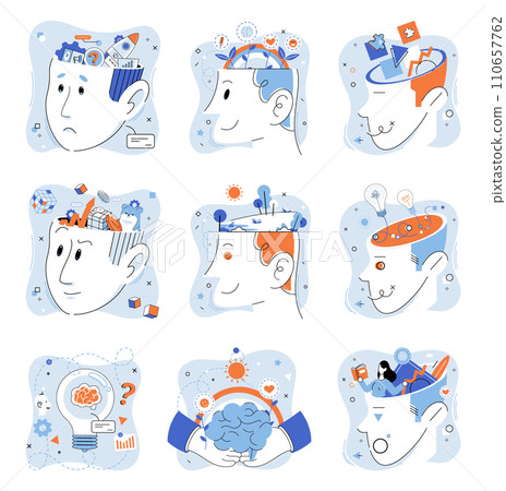 Mindset. Vector illustration. Learning is transformative process fosters personal growth Motivation and inspiration are essential for creative thinking Developing growth mindset leads to improved 110657762