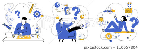 Advanced idea vector illustration. The advanced idea is catalyst propelling businesses toward heights achievement Innovative projects are stepping stones paving way for advanced strategies 110657804