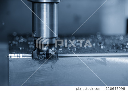 The CNC milling machine rough cutting the injection mold parts by indexable tools. The CNC milling machine rough cutting the injection mold parts by indexable tools. 110657996
