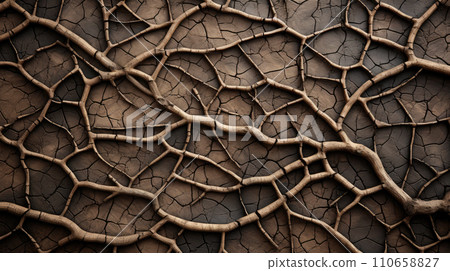Close-up of intricate tree bark with patterns and texture. Generative Ai. 110658827
