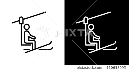 Simple ski lift icon Simple ski lift icon 110658995