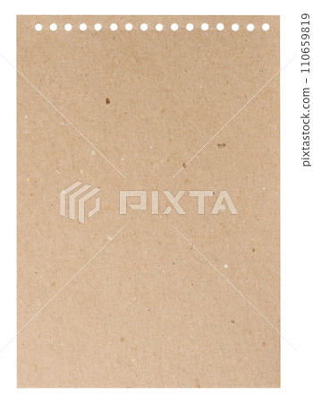 Blank cardboard brown sheet of spiral notepad on isolated background Blank cardboard brown sheet of spiral notepad on isolated background 110659819