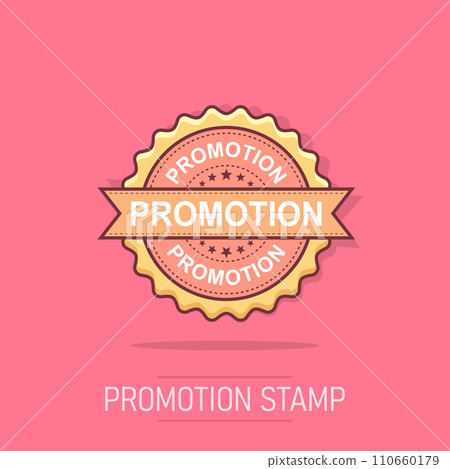 Promotion grunge rubber stamp. Vector illustration on white background. Business concept promotion stamp pictogram. 110660179