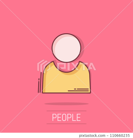 People communication icon in comic style. People vector cartoon illustration pictogram. Partnership business concept splash effect. 110660235