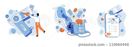 Crypto wallet vector illustration. The concept digital wallets has opened up new opportunities for financial innovation Investments in digital wallet technology are driving growth finance sector 110660498