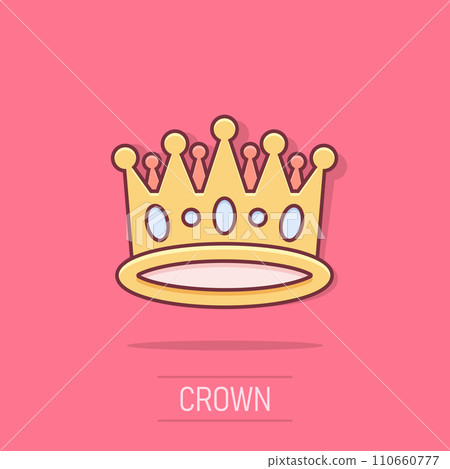 Vector cartoon crown diadem icon in comic style. Royalty crown illustration pictogram. King, princess royalty business splash effect concept. Vector cartoon crown diadem icon in comic style. Royalty crown illustration pictogram. King, princess royalty business splash effect concept. 110660777