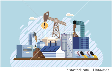 Industrial pollution. Dirty waste. Environmental pollution. Vector illustration. Smokes with smog are manifestation our industrialized society Trash emission is overlooked aspect environmental Industrial pollution. Dirty waste. Environmental pollution. Vector illustration. Smokes with smog are manifestation our industrialized society Trash emission is overlooked aspect environmental 110660843