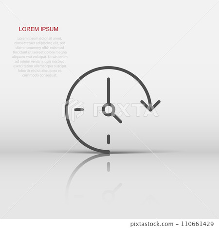Clock icon in flat style. Watch vector illustration on white isolated background. Timer business concept. Clock icon in flat style. Watch vector illustration on white isolated background. Timer business concept. 110661429