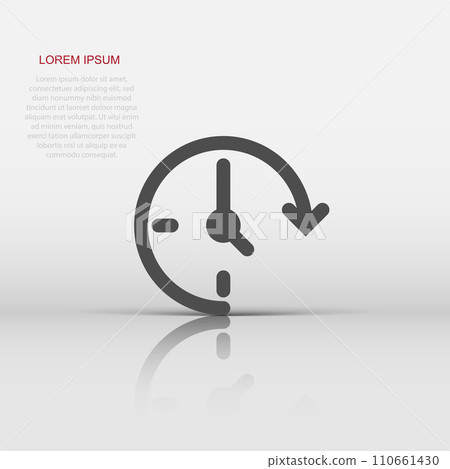 Clock icon in flat style. Watch vector illustration on white isolated background. Timer business concept. Clock icon in flat style. Watch vector illustration on white isolated background. Timer business concept. 110661430