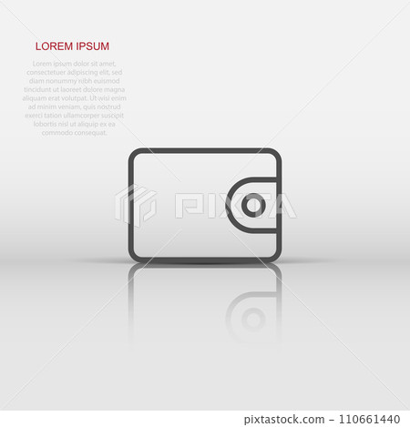 Wallet icon in flat style. Purse vector illustration on white isolated background. Finance bag business concept. 110661440