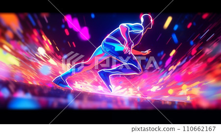 Athlete Runner Running on Road Illustration Athlete Runner Running on Road Illustration 110662167