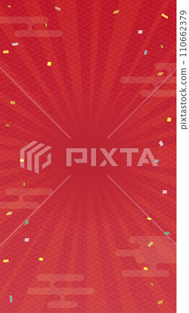 日式紅色saaya圖案，霧霾，集中線背景垂直9:16 110662379
