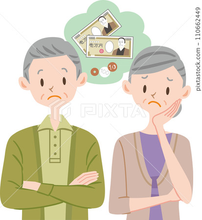 Retirement money worries senior couple Retirement money worries senior couple 110662449