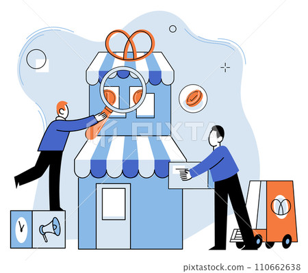 Small business. Vector illustration. Efficiency is crucial for small businesses to optimize resources and maximize productivity Generating new ideas is essential for small businesses Small business. Vector illustration. Efficiency is crucial for small businesses to optimize resources and maximize productivity Generating new ideas is essential for small businesses 110662638