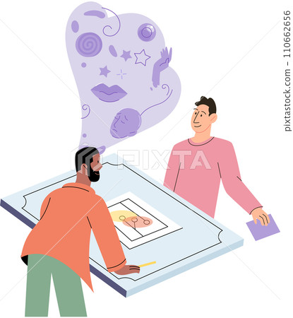 Mental health counseling vector illustration. Empathy and understanding are foundational in mental health counseling, creating safe space for healing Problem solving strategies are employed Mental health counseling vector illustration. Empathy and understanding are foundational in mental health counseling, creating safe space for healing Problem solving strategies are employed 110662656