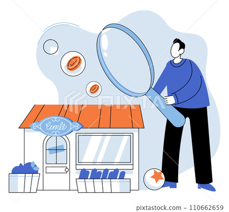 Shop owner. Vector illustration. Small businesses owned by passionate individuals drive local economies Shopping is common activity for consumers seeking products and services Business finance Shop owner. Vector illustration. Small businesses owned by passionate individuals drive local economies Shopping is common activity for consumers seeking products and services Business finance 110662659