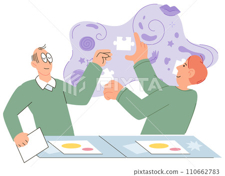 Mental health counseling vector illustration. Psychotherapy offers evidence based interventions tailored to address specific mental health challenges The mental health counseling concept emphasizes 110662783