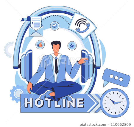 Hotline vector illustration. The call center is more than service its hub for effective communication solutions Technology intertwines with our hotline concept, making support accessible to all Hotline vector illustration. The call center is more than service its hub for effective communication solutions Technology intertwines with our hotline concept, making support accessible to all 110662809