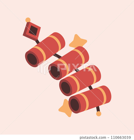 Chinese New Year Firecrackers Vector illustration in flat design style 110663039