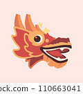 Chinese New Year Cute Cartoon Chinese Dragon Head Vector illustration in flat design style 110663041
