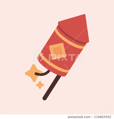 Chinese New Year Firecracker Rocket Vector illustration in flat design style 110663042