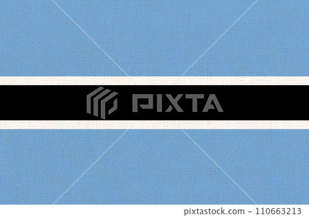Flag of Botswana. Botswana flag on fabric surface. Botswanian national flag 110663213