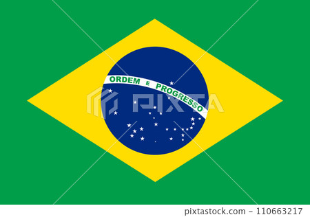 Flag of Brazil. Brazilian national flag on green background Flag of Brazil. Brazilian national flag on green background 110663217