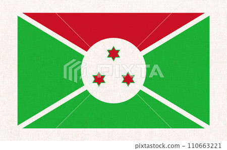 Burundi flag on fabric surface. Burundi national flag on textured background 110663221