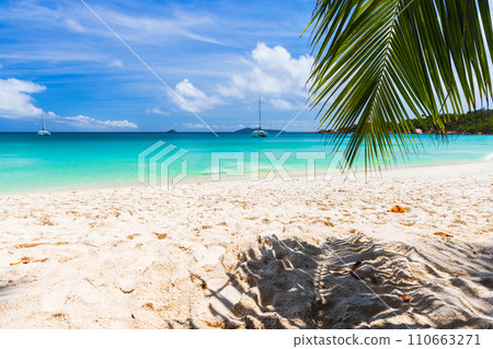 Coastal landscape of Anse Lazio beach, Praslin, Seychelles Coastal landscape of Anse Lazio beach, Praslin, Seychelles 110663271