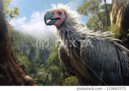 Image of vulture in the forest on a natural background. Birds., Wildlife Animals. 110663573