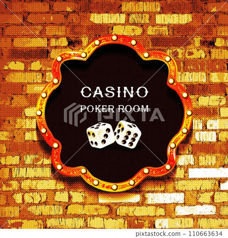 Poker casino poster logo template design 110663634