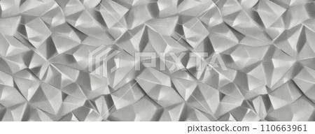 Seamless Silver origami paper background. The wide banner panoramic design template offers a scenic landscape view to use as a background. Perfect for backgrounds, banners, and tiles. Seamless Silver origami paper background. The wide banner panoramic design template offers a scenic landscape view to use as a background. Perfect for backgrounds, banners, and tiles. 110663961