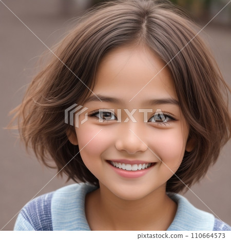 Up of the face of a young woman 110664573