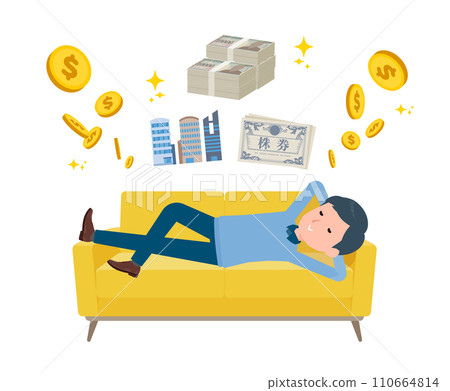 A man who enjoys a life of passive income. 110664814