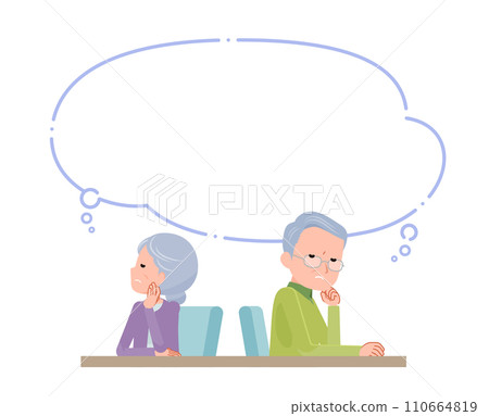 彼此不滿意的高級夫婦言語泡沫 110664819