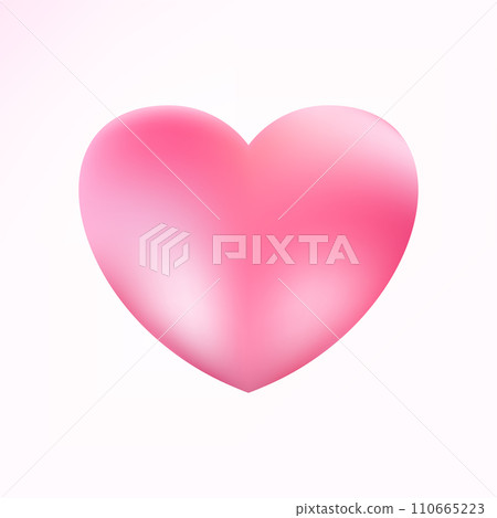 Realistic pink heart icon. 3D heart shape. Vector illustration EPS 10. Realistic pink heart icon. 3D heart shape. Vector illustration EPS 10. 110665223