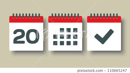 Vector icon page calendar - 20 day, agenda, done Vector icon page calendar - 20 day, agenda, done 110665247