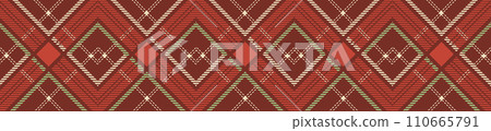 Red rhombus fabric lumberjack seamless pattern 110665791