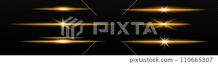 Neon gold flash glowing purple line. Neon golden beam Neon gold flash glowing purple line. Neon golden beam 110665807