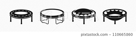 Trampoline is level and flexing sketch Trampoline is level and flexing sketch 110665860