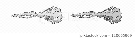 Smoke cartoon vector wind puff . Comic smoke puff 110665909