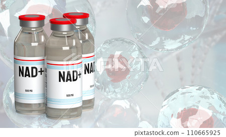 The Nicotinamide adenine dinucleotide (NAD+) for medical or sci concept 3d rendering. 110665925