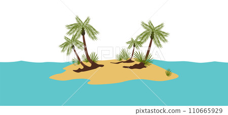 Tropical island with palm trees 110665929
