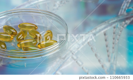 The oil pill for vitamin or healthy concept 3d rendering. 110665933