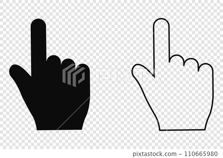 Black and white hand pointer cursors 110665980